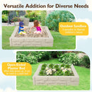 Kids Square Sandpit with Cover and Liner – White