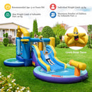 Blue ocean bounce house with protective netting