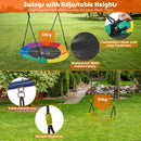 4-in-1 Metal Swing Set with Slide and Basketball Hoop – Multicolour