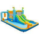 Inflatable Water Park with Dual Slides and Boxing Post without Blower – Multicolour