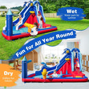 Inflatable Water Slide Park with 680W Blower – Multicolour
