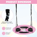 102cm Patterned Saucer Swing with Carabiners – Pink