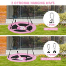 102cm Patterned Saucer Swing with Carabiners – Pink