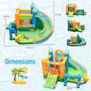 Inflatable Water Park with Curved Slide and Soccer Goal – Multicolour / Without blower