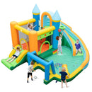 Inflatable Water Park with Curved Slide and Soccer Goal – Multicolour / Without blower