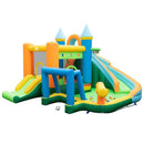 Inflatable Water Park with Curved Slide and Soccer Goal – Multicolour / Without blower
