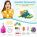 Inflatable Water Park with Curved Slide and Soccer Goal – Multicolour / Without blower