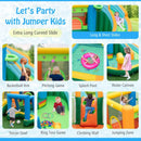 Inflatable Water Park with Curved Slide and Soccer Goal – Multicolour / With 680W blower