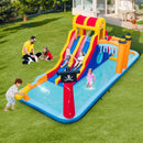 Pirate-Themed Inflatable Water Park with Dual Slides – Multicolour / With 750W blower