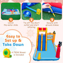 Pirate-Themed Inflatable Water Park with Dual Slides – Multicolour / With 750W blower