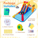 Pirate-Themed Inflatable Water Park with Dual Slides – Multicolour / With 750W blower