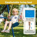 4-in-1 Swing Set with Climbing Rope and Ladder – Yellow & Blue