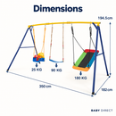 Baby Direct 3-Seat Garden Swing Set with Steel Frame, gallery image 4