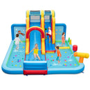 Inflatable Water Park with Long Slide and Climbing Wall – Multicolour / Without blower
