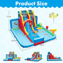 Inflatable Water Park with Long Slide and Climbing Wall – Multicolour / Without blower