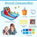 Inflatable Water Park with Long Slide and Climbing Wall – Multicolour / Without blower