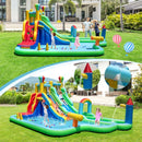 Dual-Slide Inflatable Water Park with Climbing Wall – Multicolour / With blower