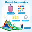 Dual-Slide Inflatable Water Park with Climbing Wall – Multicolour / With blower