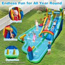 Dual-Slide Inflatable Water Park with Climbing Wall – Multicolour / With blower