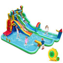 Dual-Slide Inflatable Water Park with Climbing Wall – Multicolour / With 950W blower