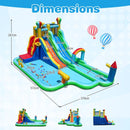 Dual-Slide Inflatable Water Park with Climbing Wall – Multicolour / With 950W blower