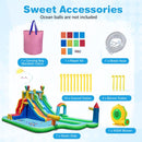 Dual-Slide Inflatable Water Park with Climbing Wall – Multicolour / With 950W blower