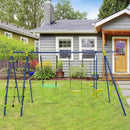 6-in-1 Outdoor Swing Set with Glider and Climbing Net – Green