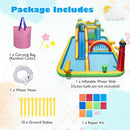 Inflatable Water Park with Long Slide and Play Tunnel without Blower – Multicolour