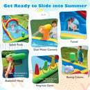 Inflatable Water Park with Long Slide and Play Tunnel without Blower – Multicolour