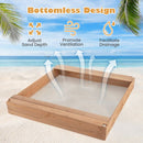 Kids Wooden Sandpit with Tent Canopy – Natural
