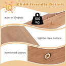 Kids Wooden Sandpit with Tent Canopy – Natural