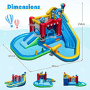 Inflatable Water Park with Curved Slide and Splash Pool without Blower – Multicolour