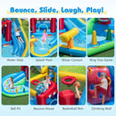 Inflatable Water Park with Curved Slide and Splash Pool without Blower – Multicolour