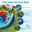 Inflatable Water Park with Curved Slide and Splash Pool without Blower – Multicolour