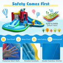 Inflatable Water Park with Curved Slide and Splash Pool without Blower – Multicolour