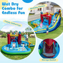 Inflatable Water Park with Curved Slide and Splash Pool without Blower – Multicolour