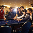 182 cm Folding Poker Table with Eight Cup Holders – Blue