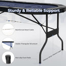 182 cm Folding Poker Table with Eight Cup Holders – Blue