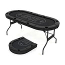 182 cm Folding Poker Table with Eight Cup Holders – Black
