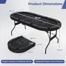 182 cm Folding Poker Table with Eight Cup Holders – Black