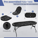 182 cm Folding Poker Table with Eight Cup Holders – Black