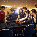 182 cm Folding Poker Table with Eight Cup Holders – Black