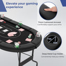 182 cm Folding Poker Table with Eight Cup Holders – Black