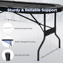 182 cm Folding Poker Table with Eight Cup Holders – Black