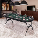 182 cm Folding Poker Table with Eight Cup Holders – Green