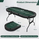 182 cm Folding Poker Table with Eight Cup Holders – Green
