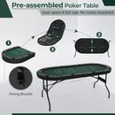 182 cm Folding Poker Table with Eight Cup Holders – Green