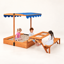 Baby Direct Wooden Sandbox with Picnic Table and Canopy — Blue, gallery image 3
