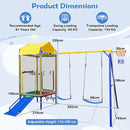 Outdoor Swing Set with Trampoline, Slide and Hoop – Yellow