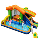 Inflatable Bounce House Water Park with Covered Slide – Multicolour / With 550W blower